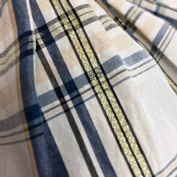 Janie and Jack skirt ivory & blue plaid silk blend size 6-12 months - Picture 6 of 9